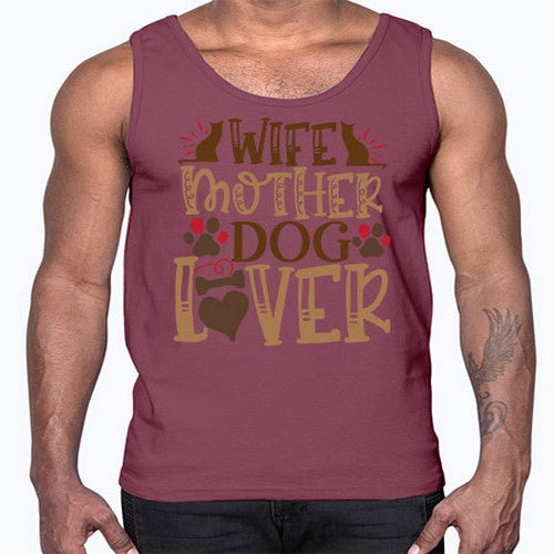 Wife Mother Dog Lover Style 58#- dogs- Cotton Tank
