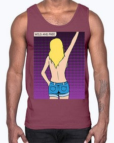 Wild and Free 1248#- art pop art- Cotton Tank
