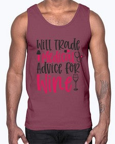 Will Trade Medical Advice for Wine Style 1646#- nurse- Cotton Tank