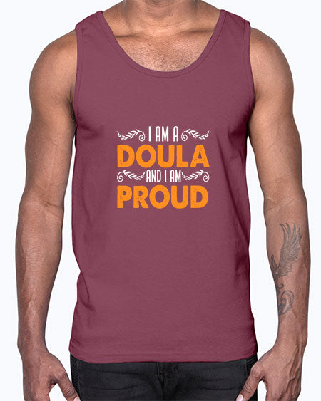 WomensIamadoulaandIamproudgiftforfunnymidwifedoula1652#- doubla- Cotton Tank