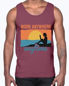 Work Anywhere Anytime 2#- internet- Cotton Tank