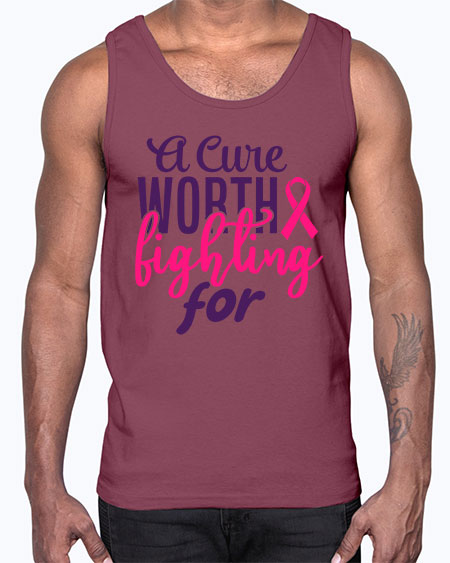 a cure worth fighting for Style 17#- breast cancer- Cotton Tank
