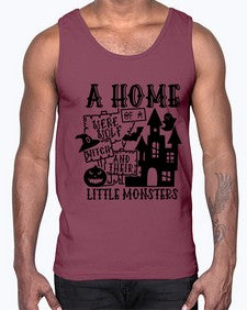 a home of a were wolf witch and their little monsters 53#- witch- Cotton Tank