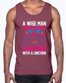 a wise man never plays leapfrog with a unicorn 5#- unicorn- Cotton Tank