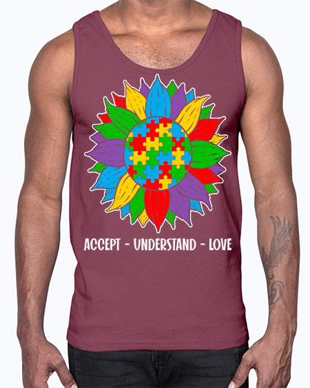 autism accept understand 7#- autism- Cotton Tank