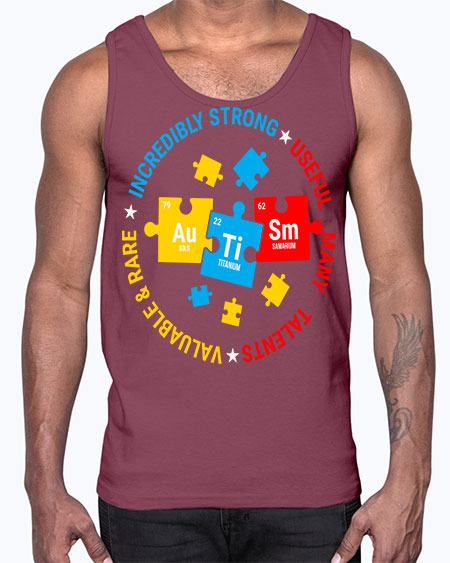 autism elements periodic table awareness 19#- autism- Cotton Tank