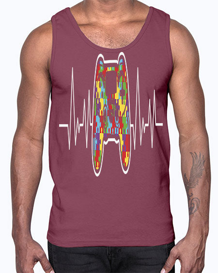 autism gamer heartbeat 27#- autism- Cotton Tank