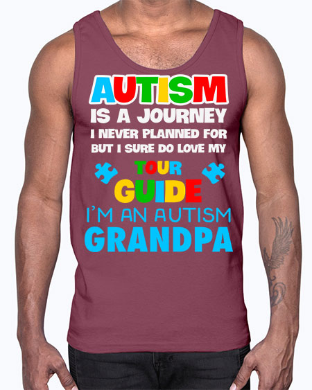 autism grandpa autism is a 43#- autism- Cotton Tank