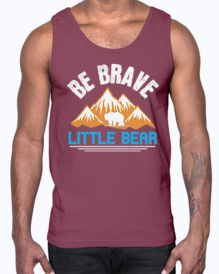 be brave little bear 23#- bears - animals- Cotton Tank
