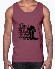 blame it all on my roots 261#- western- Cotton Tank