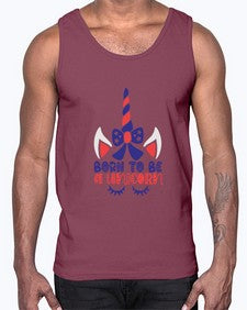 born to be a unicorn 69#- unicorn- Cotton Tank