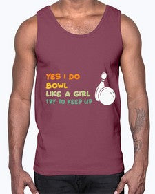 bowl like a girl try 274#- bowling- Cotton Tank