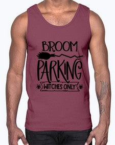 broom parking witches only 46#- witch- Cotton Tank