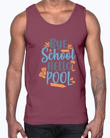 bye school hello pool 32#- general school- Cotton Tank