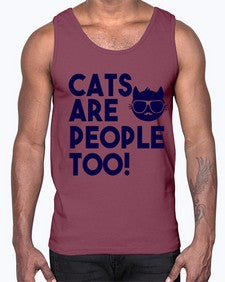 cats are people too- cats- Cotton Tank