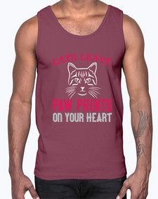cats leave paw prints on your heart Style 39#- cats- Cotton Tank
