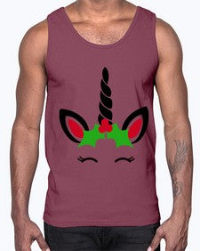christmas unicorn 81#- unicorn- Cotton Tank