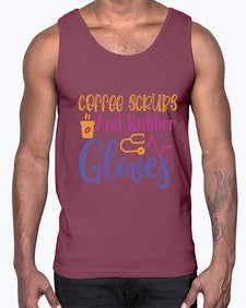 coffee scrubs and rubber gloves Style 662#- nurse- Cotton Tank