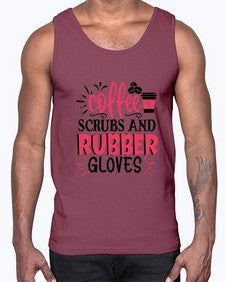coffee scrubs and rubber gloves Style 663#- nurse- Cotton Tank