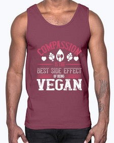 compassion is the best side effect of being vegan 877#- vegan- Cotton Tank