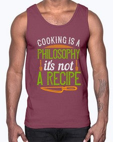 cooking is a philosophyits not a recipe 129#- cooking- Cotton Tank