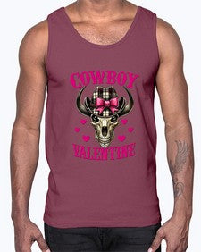 cowboy valentine western valentine 349#- western- Cotton Tank