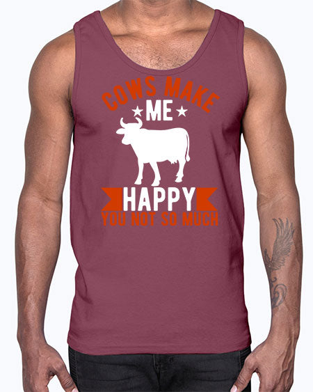 cows make me happy you not so much Style 5#- cow- Cotton Tank