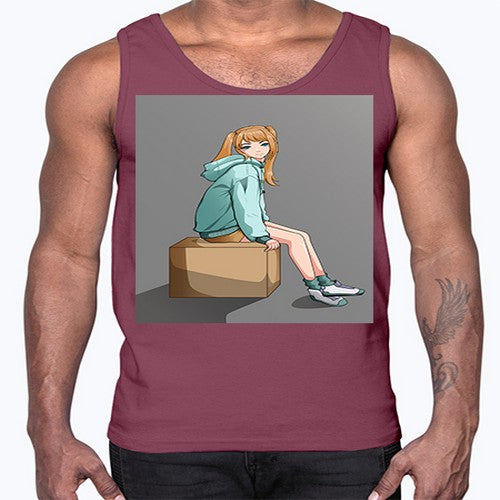 cute casual girl using jacket 49#- anime- Cotton Tank