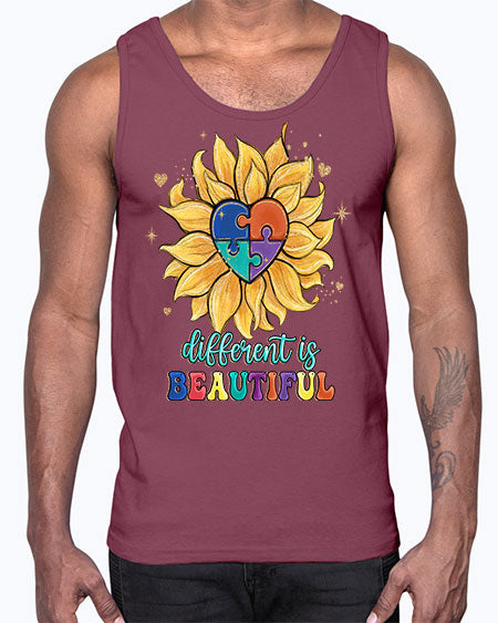 different is beautiful- autism- Cotton Tank