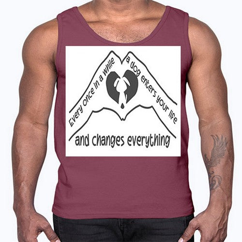dog changes everything 75#- dogs- Cotton Tank