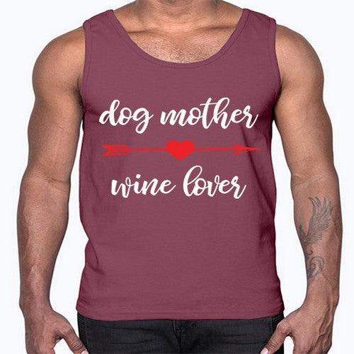 dog mom wine 84#- dogs- Cotton Tank