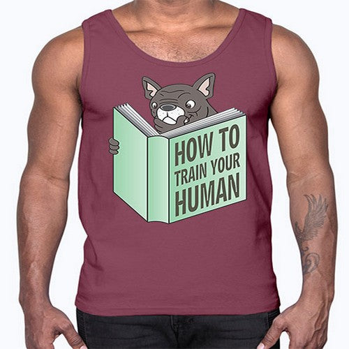 dog reading funny book shirt 91#- dogs- Cotton Tank