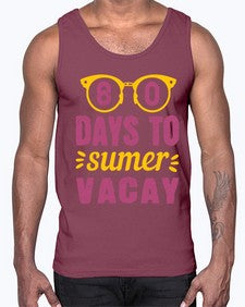 eighty days to sumer vacay 53#- one hundred days- Cotton Tank