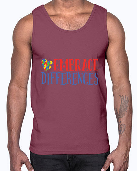 embrace differences Style 13#- autism- Cotton Tank