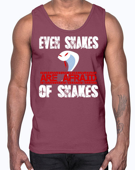 even snakes are afraid of snakes- snake- Cotton Tank
