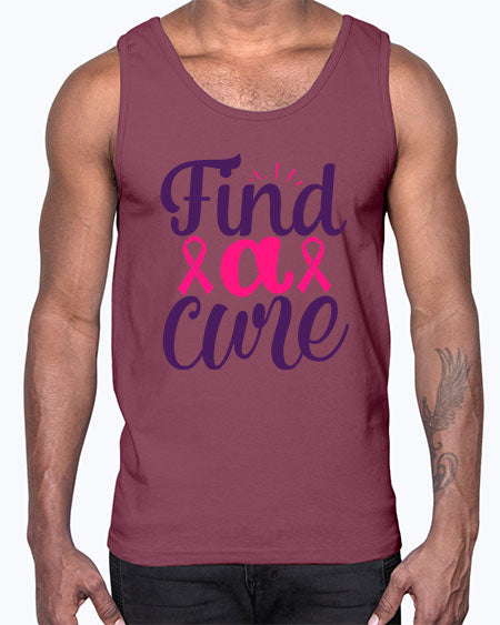 find a cure- breast cancer- Cotton Tank