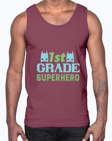 first Grade Superhero 157#- first grade- Cotton Tank