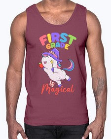 first Grade is Magical Unicorn 142#- first grade- Cotton Tank