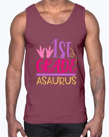 first grade asaurus 117#- first grade- Cotton Tank