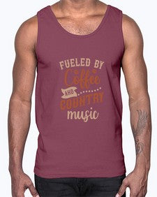 fueled by coffee and country music 468#- western- Cotton Tank