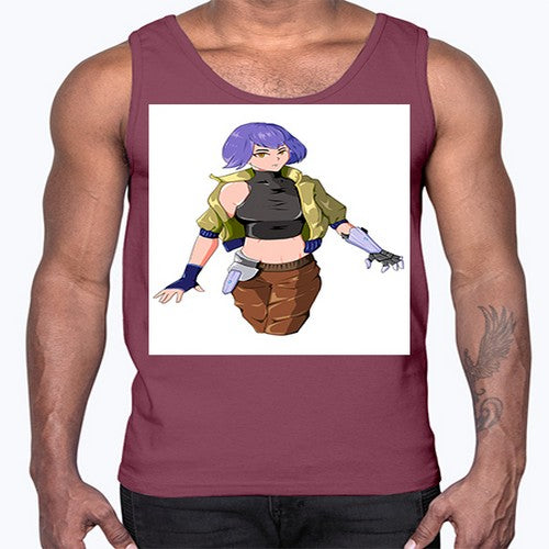 girl with gauntlet169#- anime- Cotton Tank