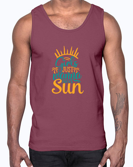 girls just wanna have sun Style 102#- summer- Cotton Tank
