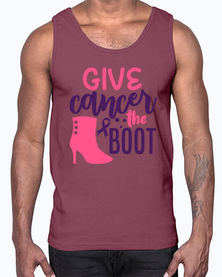 give cancer the boot Style 11#- breast cancer- Cotton Tank