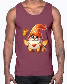 gnome with butterfly 06#- gnome- Cotton Tank