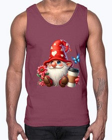 gnome with butterfly 12#- gnome- Cotton Tank