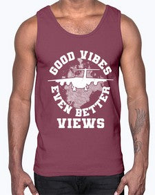 good vibes even better views  15#- airplane- Cotton Tank