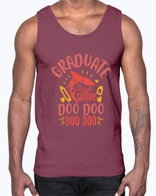 graduate shark doo doo doo doo 221#- graduation- Cotton Tank