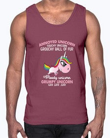 grumpy unicorn 147#- unicorn- Cotton Tank
