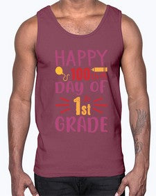 happy one hundredth day of first grade 247#- first grade- Cotton Tank