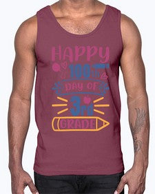 happy th day of third grade 254#- third grade- Cotton Tank